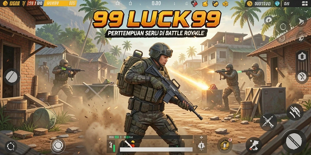 Screenshot mendetail dari gameplay seru 99LUCK99 di arena Battle Royale.