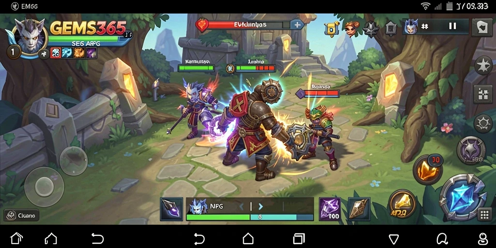 Tampilan utama gameplay GEMS365 yang menegangkan dan mendebarkan.