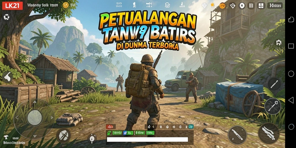 Tangkapan layar gameplay LK21 menunjukkan petualangan dalam dunia terbuka yang menakjubkan.