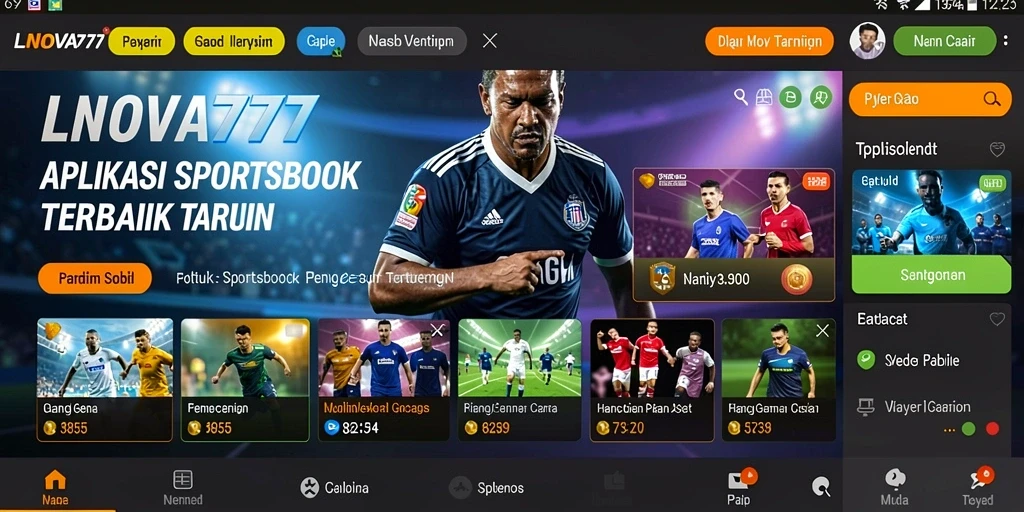 Tampilan menarik dalam aplikasi LNOVA777 dengan fitur sportsbook.