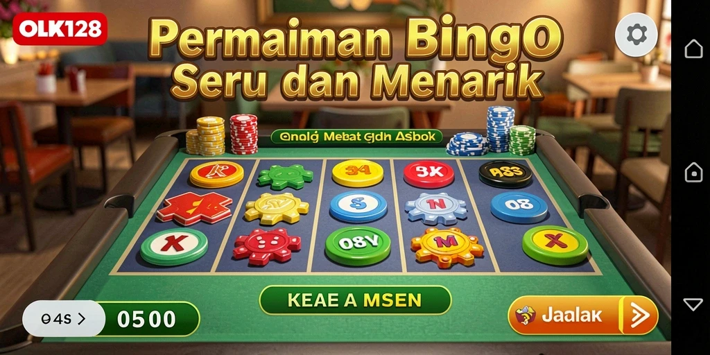 Tampilan gameplay menegangkan di OLX128 dengan kartu Bingo yang dinamis.
