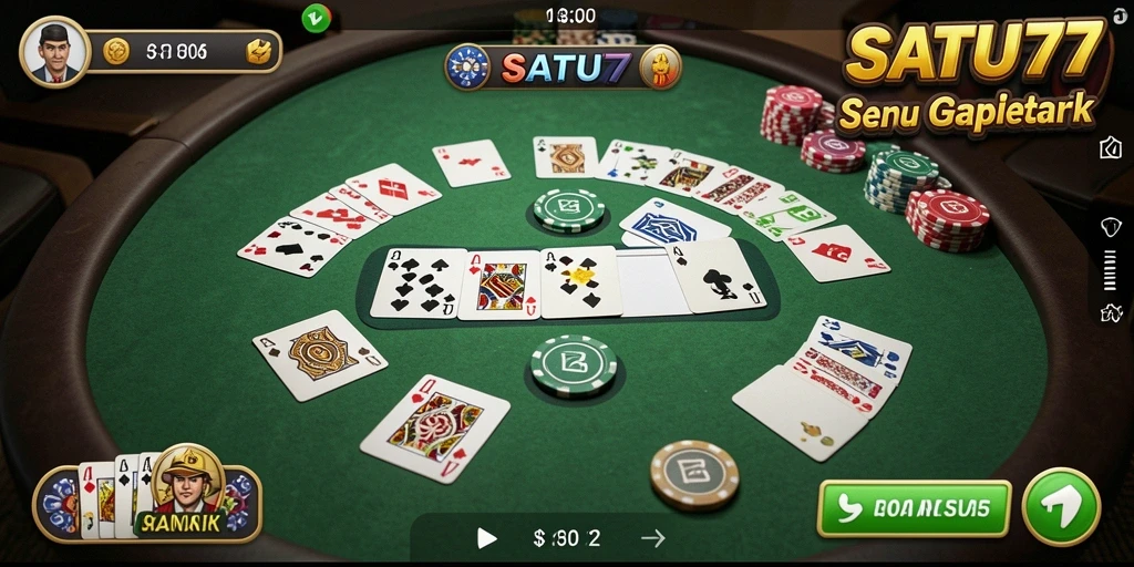 Gameplay menarik SATU77 dalam permainan Gaple.