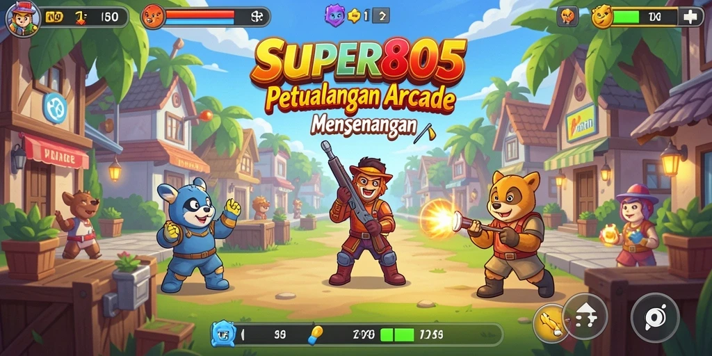 Tampilan gameplay SUPER805 yang penuh warna dan seru.