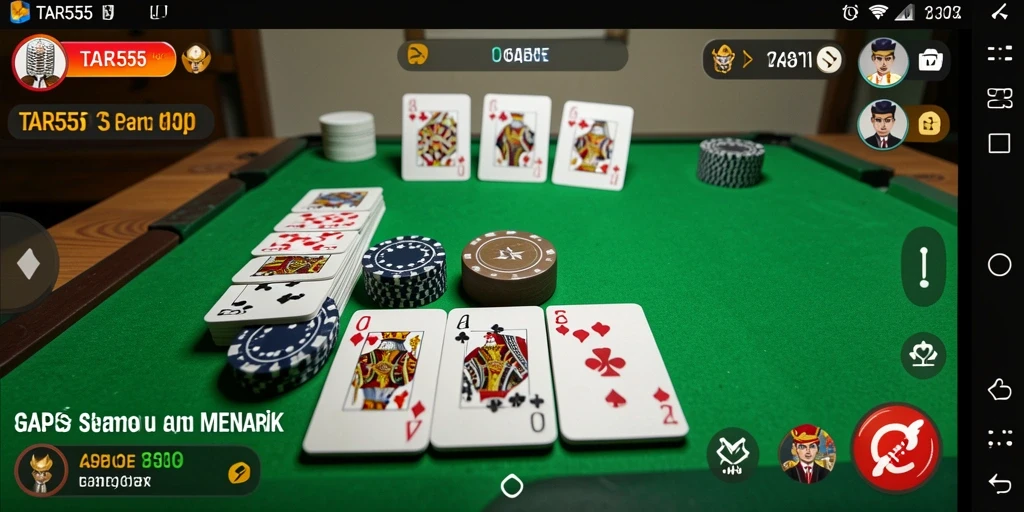 Tangkapan layar TAR555 menunjukkan gameplay seru Gaple yang menarik.